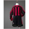 Kids AC Milan Retro Long Sleeve Home Kit 2006/07 rear view of shirt and shorts