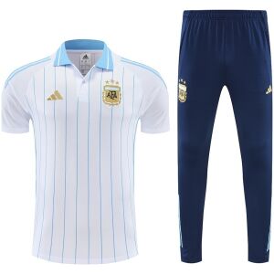 Mens Argentina White Polo 2025 front view flat lay