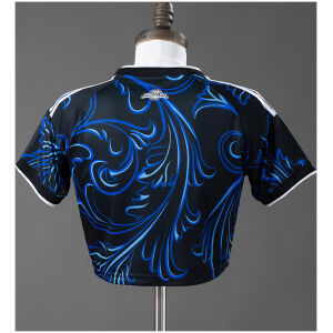 Womens Argentina Style Away Crop Top 2026 rear view showing authentic team styling