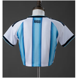 Womens Argentina Style Home Crop Top 2026 rear view showing authentic team styling