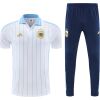 Front view of the Mens Argentina Blue Training Kit Polo 2025 with pinstriped polo and navy pants