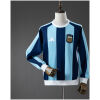 Mens Argentina blue striped long sleeve top with AFA crest front view
