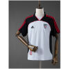 Front view of the Mens Athletic Bilbao Retro Third Jersey 1999/00 in white and black with red shoulder stripes and club crest