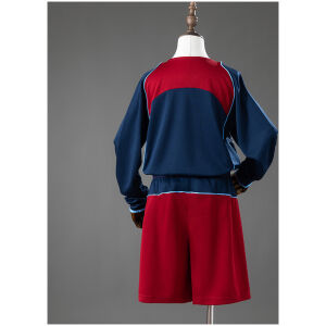 Kids Atletico Madrid Retro Long Sleeve Away Kit 2004/05 rear view of shirt and shorts