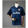 Mens Atletico Madrid Retro Away Jersey 2015/16 front view in navy blue with polo collar and Plus500 sponsor