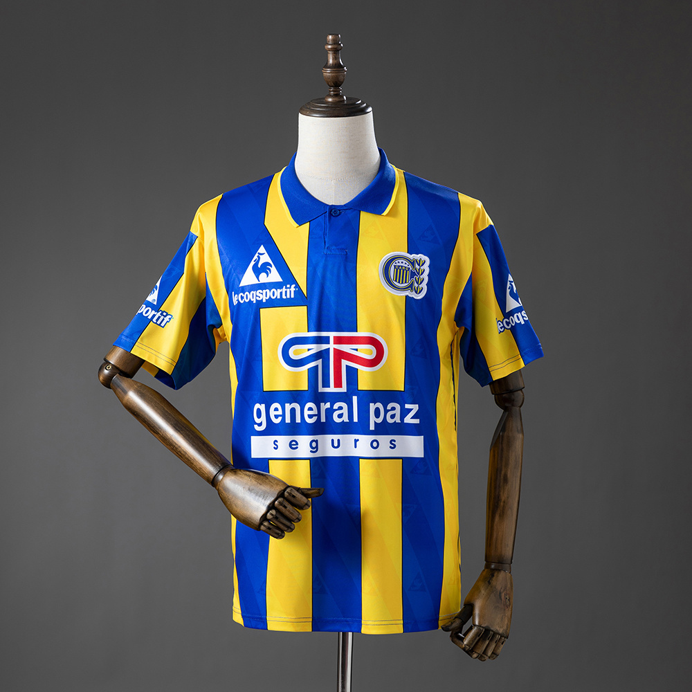 Mens Atletico Rosario Central Retro Home Jersey 1995/97 Mens Atletico Rosario Central Retro Home Jersey 1995/97 front view in stripes
