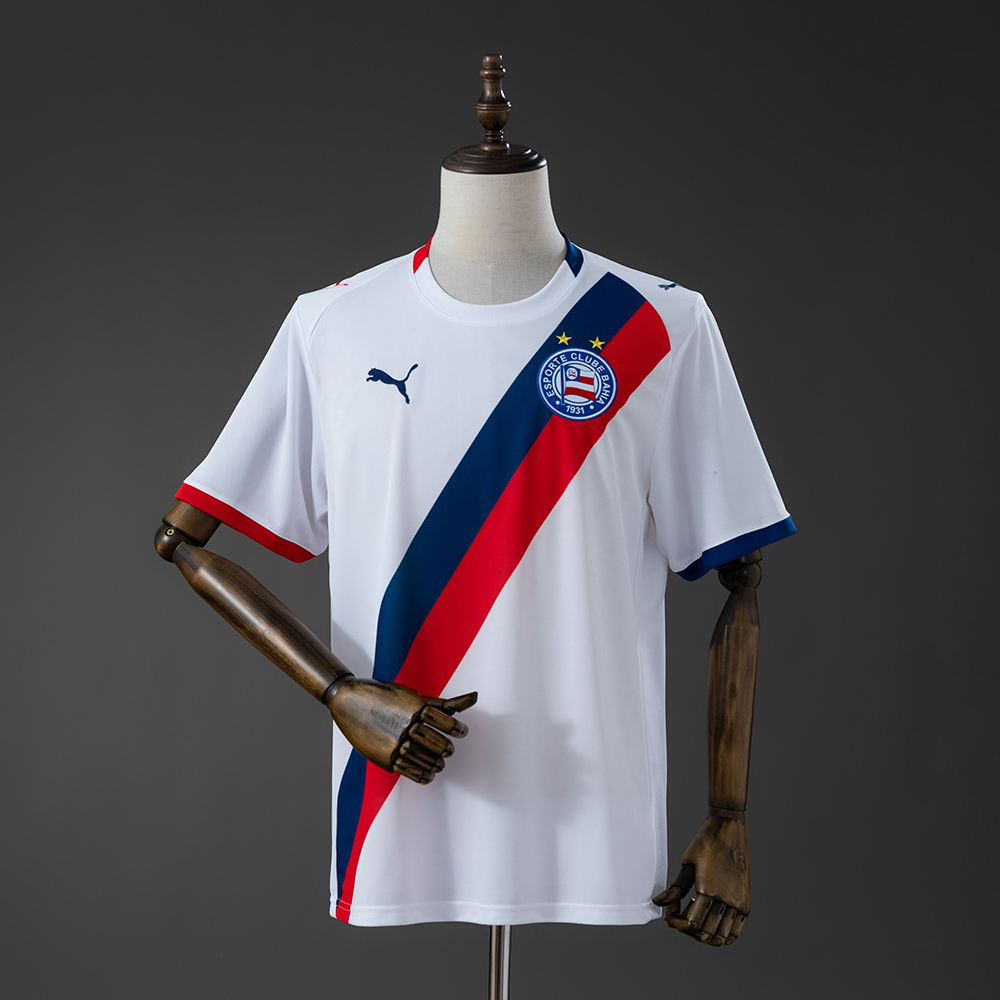 Mens Bahia Home Jersey 2026/27 Mens Bahia Home Jersey 2026/27 front view in white with navy and red diagonal sash and two-star club crest