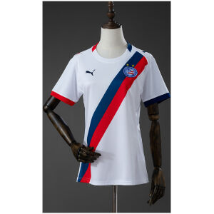 Womens Bahia 2627 Home Jersey Womens Bahia 2627 Home Jersey front view in white with diagonal blue and red sash and club crest