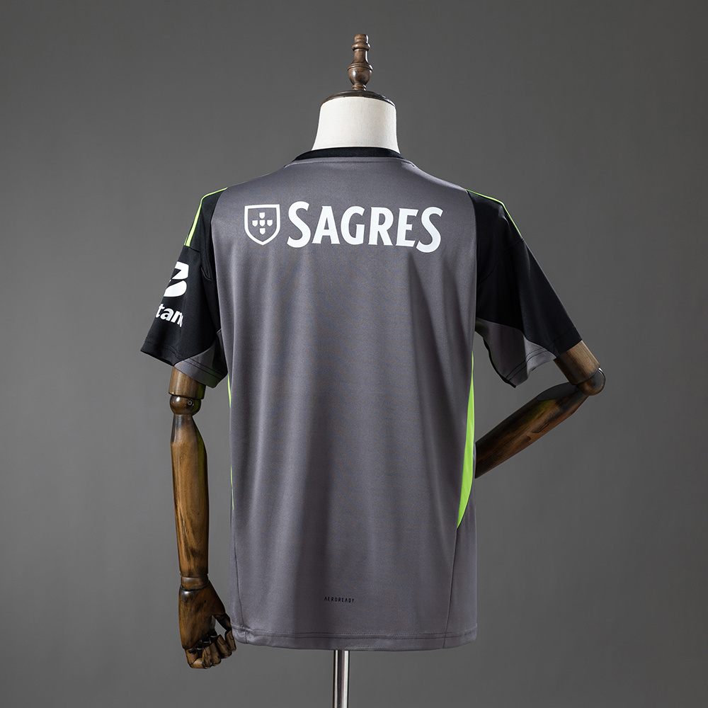 Mens Benfica Black Grey Goalkeeper Jersey 2026/27 Mens Benfica Black Grey Goalkeeper Jersey 2026/27 rear view showing matching team styling