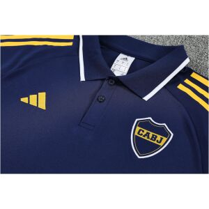 Mens Boca Juniors Blue Training Kit Polo 2025/26 rear view of shirt and shorts