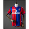 Front view of the Mens Bologna FC Retro Home Jersey 1997/98 in rossoblu red and blue stripes with Granarolo sponsor