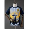 Mens Brazil Christ the Savior – Yellow Jersey 2026 front view with Christ the Redeemer artwork and navy sleeves