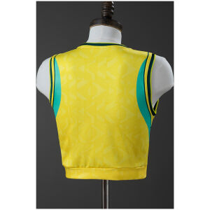 Womens Brazil Crop Tank Top Home Jersey 2026 rear view showing authentic team styling