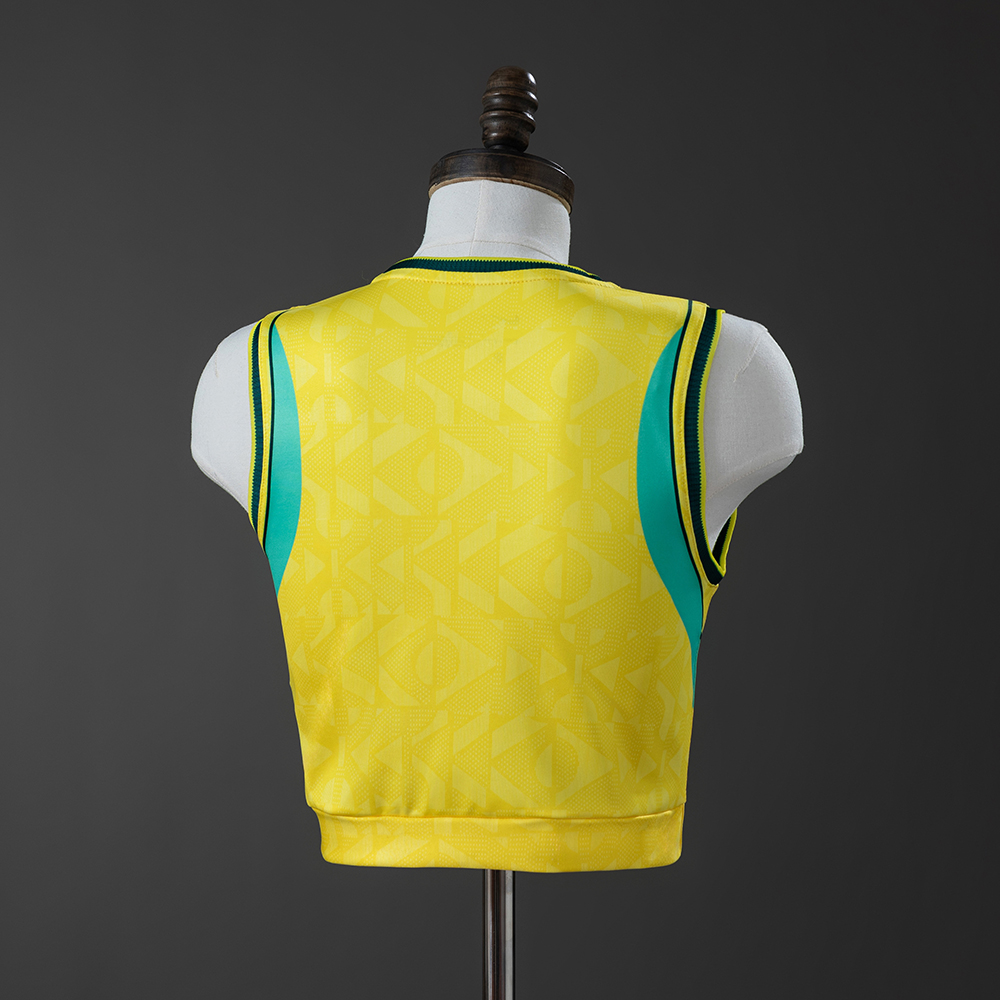 Womens Brazil Crop Tank Top Home Jersey 2026 Womens Brazil Crop Tank Top Home Jersey 2026 rear view showing authentic team styling