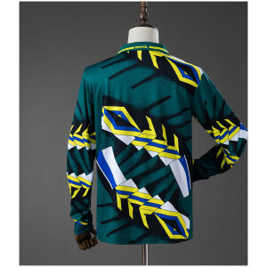 Mens Brazil Retro Long Sleeve Goalkeeper Jersey 1996/97 rear view showing authentic team styling