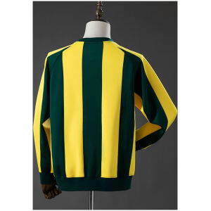 Mens Brazil Yellow and Green Long Sleeve Sweatshirt rear view showing authentic team styling