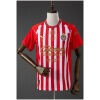 Front view of the Mens Chivas de Guadalajara 2026 Home Jersey 2026/27 featuring red and white stripes with gold sponsor details