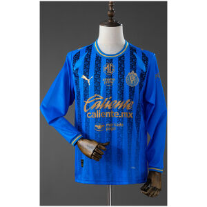 Mens Chivas de Guadalajara Long Sleeve Third Jersey 2026/27 Mens Chivas de Guadalajara Long Sleeve Third Jersey 2026/27 front view in blue and gold