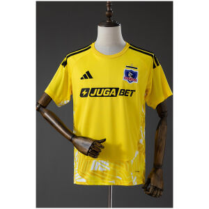 Mens Colo Colo GK Yellow Jersey 2026/27 front view in yellow with black stripes and crest