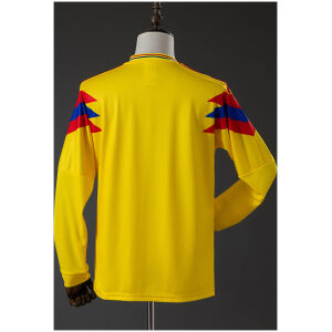 Mens Colombia Originals Retro Long Sleeve Home Jersey 1990 rear view showing authentic team styling
