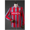 Mens Cremonese Retro Long Sleeve Home Jersey 1995/96 front view with red and grey stripes and Negroni sponsor