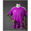 Mens Cruzeiro GK-Purple Jersey 2026/27 front view in purple with topographical print and five-star crest