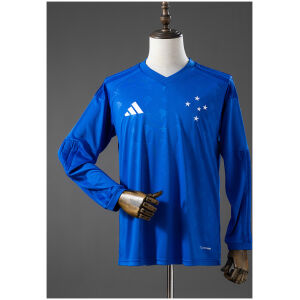Front view of the Mens Cruzeiro Long Sleeve Home Jersey 2026/27 in royal blue with five embroidered chest stars
