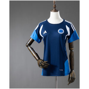 Front view of the Womens Cruzeiro Blue Training Kit Jersey 2026/27 in royal and cyan blue with white piping