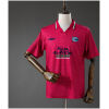 Mens Deportivo Alavés Retro Third Jersey 2002/03 front view in raspberry red with Rioja Alavesa sponsor