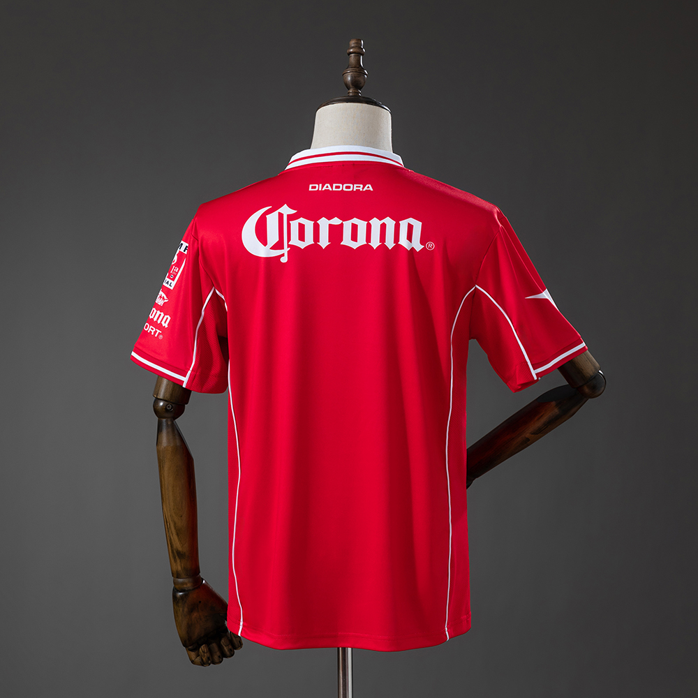Mens Deportivo Toluca Retro Home Jersey 1998/99 Mens Deportivo Toluca Retro Home Jersey 1998/99 rear view showing authentic team styling