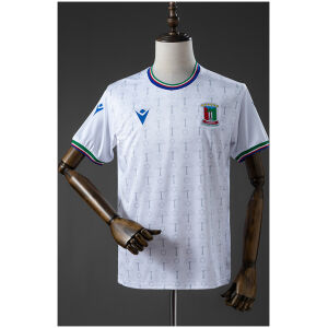 Front view of the Mens Equatorial Guinea Away Jersey 2025 in white with national flag trim and tree pattern