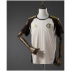Front view of the Mens Flamengo Training Kit Jersey 2026/27 in apricot cream and espresso brown with gold stripes