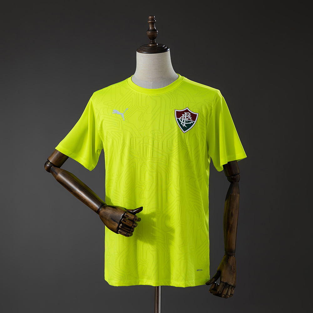Mens Fluminense 4 Neon Yellow Training Kit 2026/27 Mens Fluminense 4 Neon Yellow Training Kit 2026/27 front view with maze pattern