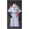 Kids France Retro Away Kit 2006 front view featuring white jersey with tricolor details and white shorts