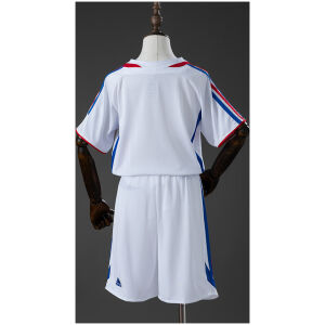 Kids France Retro Away Kit 2006 rear view of shirt and shorts