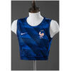 Womens France Style Singlet Kits Home Crop Top 2026 front view in royal blue with rose gold FFF crest