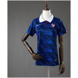 Womens France Home Jersey 2026 Womens France Home Jersey 2026 front view in royal blue with white polo collar and rose gold crest