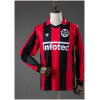 Mens Frankfurt Retro Long Sleeve Home Jersey 1983/84 front view with red and black stripes and infotec sponsor