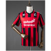 Front view of the Mens SC Freiburg Retro Home Jersey 1994/95 in red and black vertical stripes with Zehnder sponsor