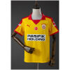Front view of the Mens Galatasaray Yellow Edition Retro Jersey 2025/26 in golden yellow with red sleeves and retro collar
