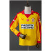 Front view of the Mens Galatasaray Yellow Retro Long Sleeve Jersey 2025/26 in yellow with red polo collar