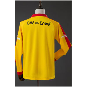 Mens Galatasaray Yellow Retro Long Sleeve Jersey 2025/26 rear view showing authentic team styling