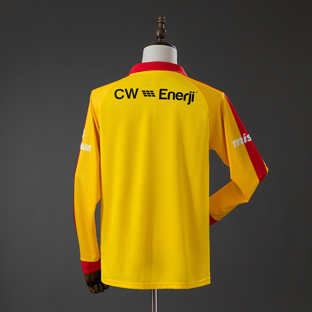 Mens Galatasaray Yellow Retro Long Sleeve Jersey 2025/26 Mens Galatasaray Yellow Retro Long Sleeve Jersey 2025/26 rear view showing authentic team styling