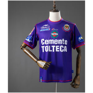 Mens Guadalajara Retro Third Jersey 2002/03 front view in purple with red trim