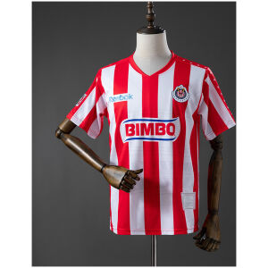 Mens Chivas De Guadalajara Retro Home Jersey 2010/11 Mens Chivas De Guadalajara Retro Home Jersey 2010/11 striped front with BIMBO sponsor
