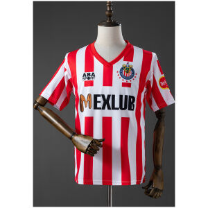 Mens Chivas De Guadalajara Retro Home Jersey 1992/93 Mens Chivas De Guadalajara Retro Home Jersey 1992/93 red and white striped front