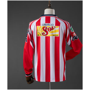 Mens Chivas De Guadalajara Retro Long Sleeve Home Jersey 1998/99 rear view showing matching team styling