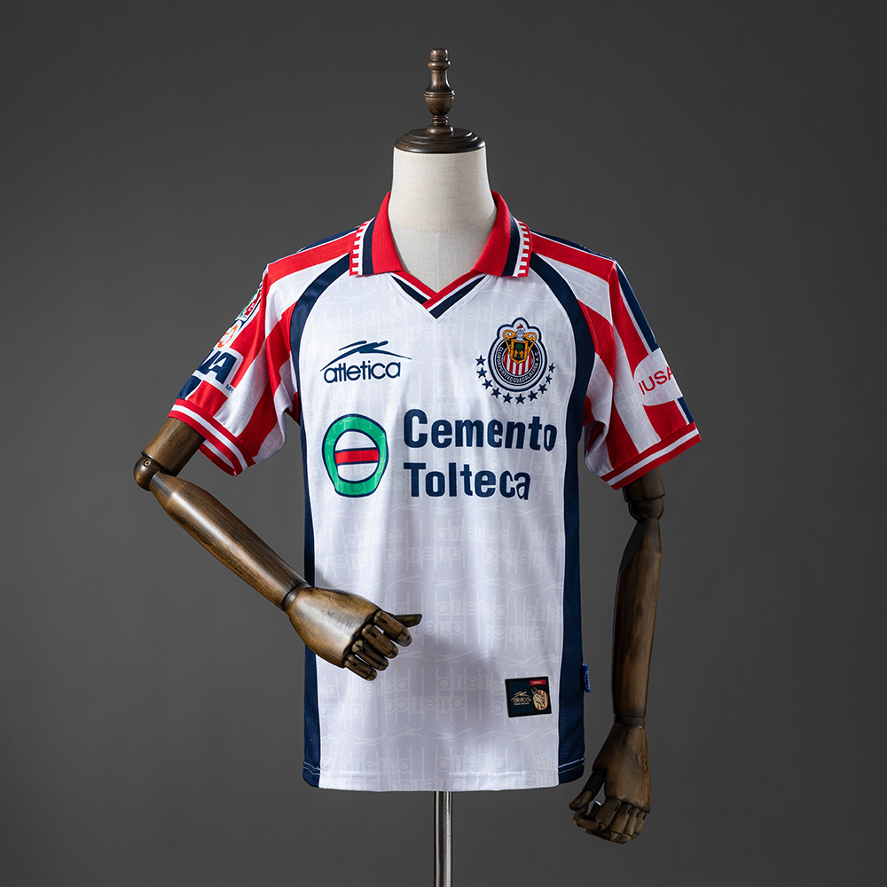 Mens Guadalajara Retro Away Jersey 1999/00 Mens Guadalajara Retro Away Jersey 1999/00 white body with striped sleeves