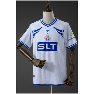 Mens FC Hansa Rostock Away Jersey 2025/26 front view in white with city map print and blue graphics