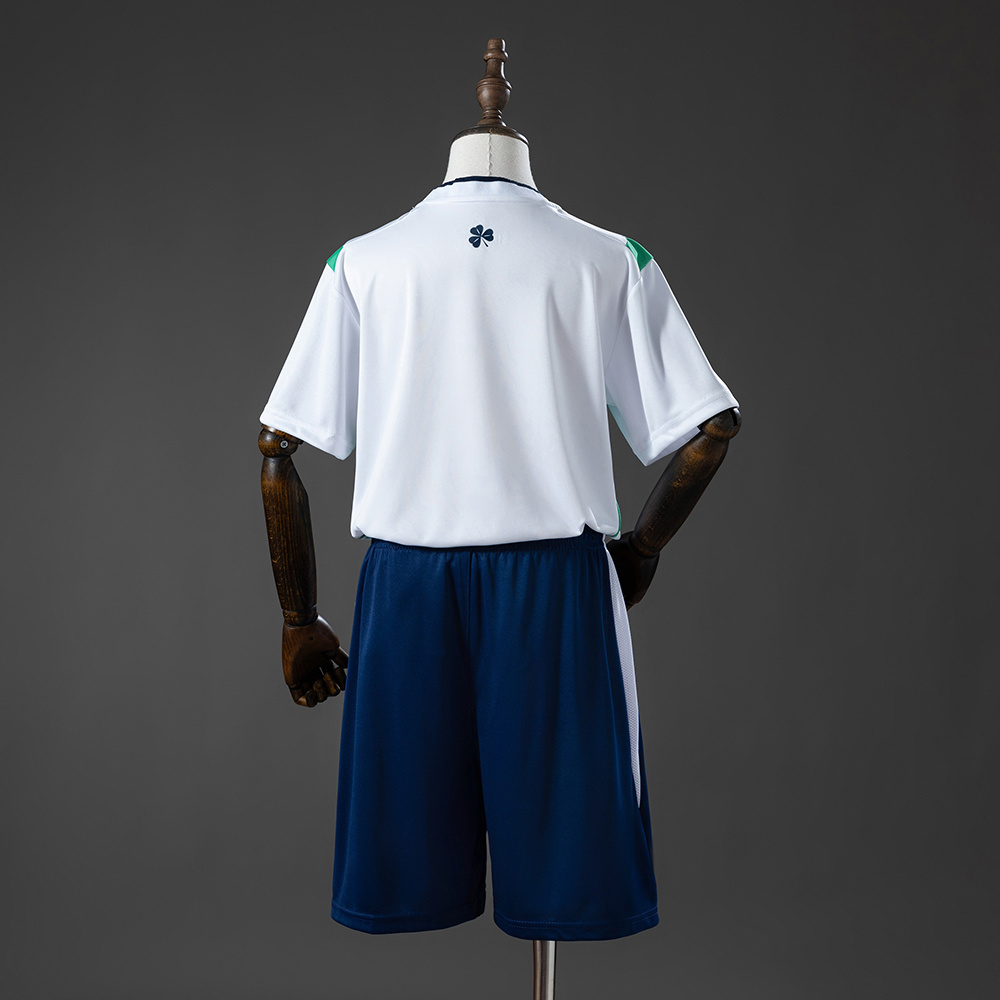 Kids Ireland Away Kit 2026 Kids Ireland Away Kit 2026 rear view of shirt and shorts